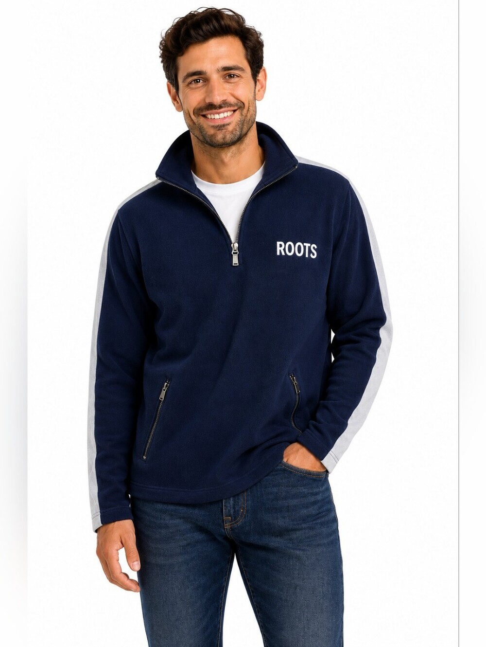 Roots Athletics Fleece Sweater, Half Zip, L/44